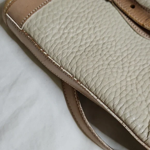 Dooney and Bourke Cream and Tan Pebble Leather Tote Bag - Picture 12 of 12